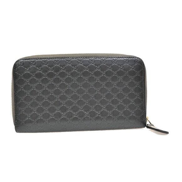 GUCCI Micro Guccissima GG Pattern Long Zipper Wallet Leather Black Gold 31KB287 - Picture 4 of 13